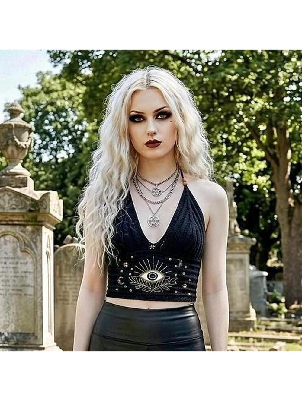 ✨ Ethereal Goth Crochet Halter ✨